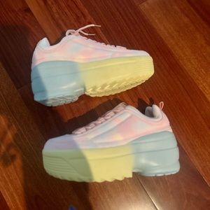 NWT Pastel rainbow Berness Lily platform sneakers, size 8 - out of stock!! Rare?